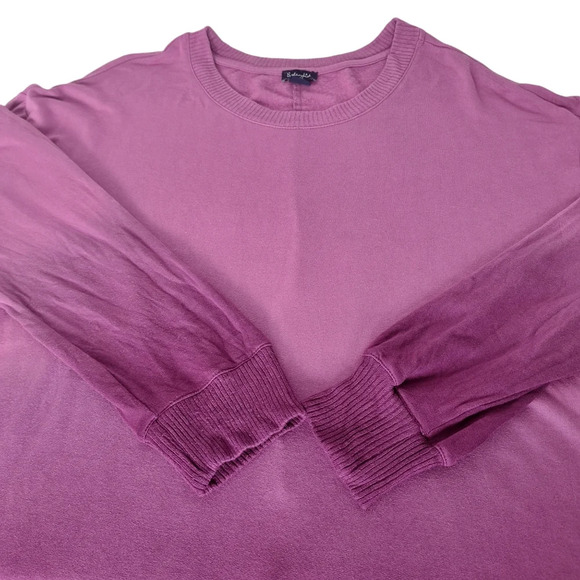 Splendid XL Light Orchid Ombre Dip Dye Crew Neck Pullover Long Sleeve Top - Picture 8 of 12